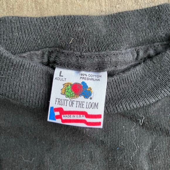 VINTAGE IOWA HAWKEYES BLACK T-SHIRT LARGE 90S SINGLE STITCH - Picture 3 of 4